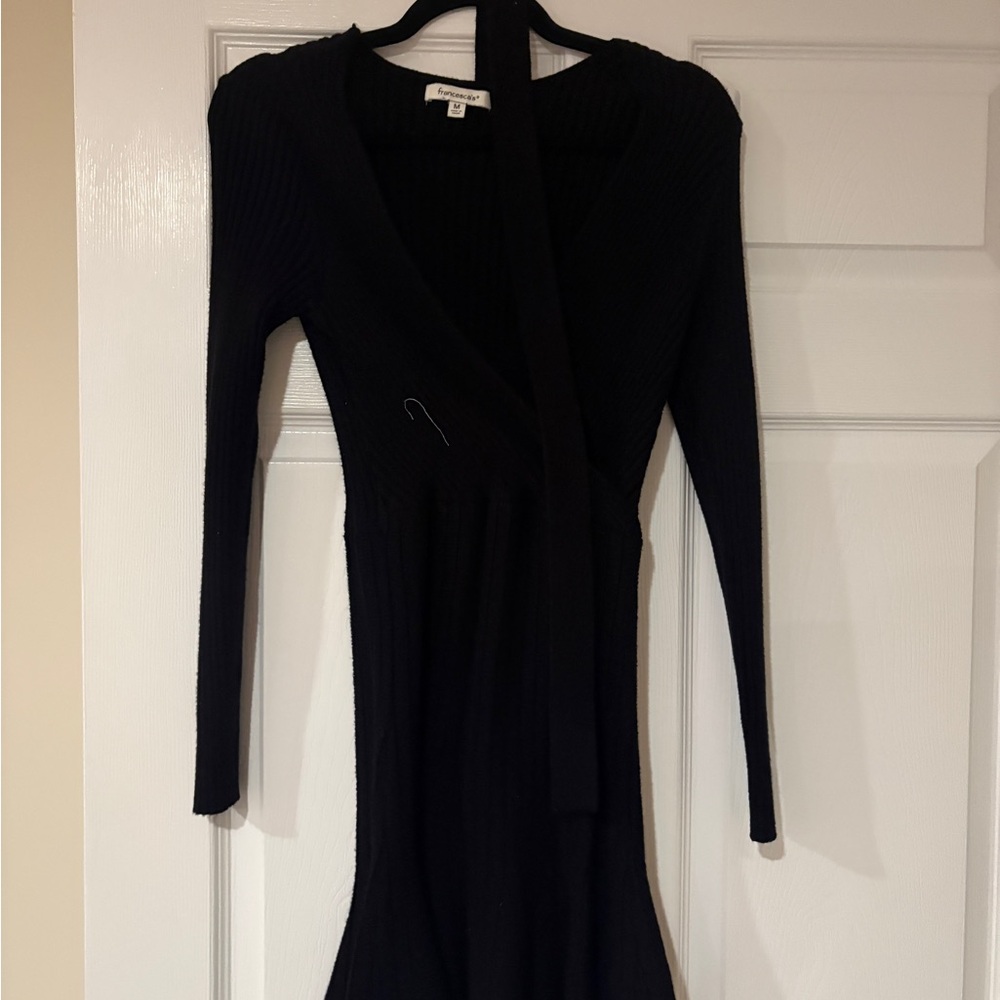 Francesca's Collections Black Long Sleeve Dress